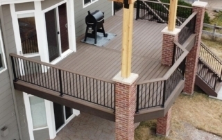 pergola on top of raised deck