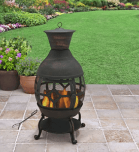 Chiminea on patio