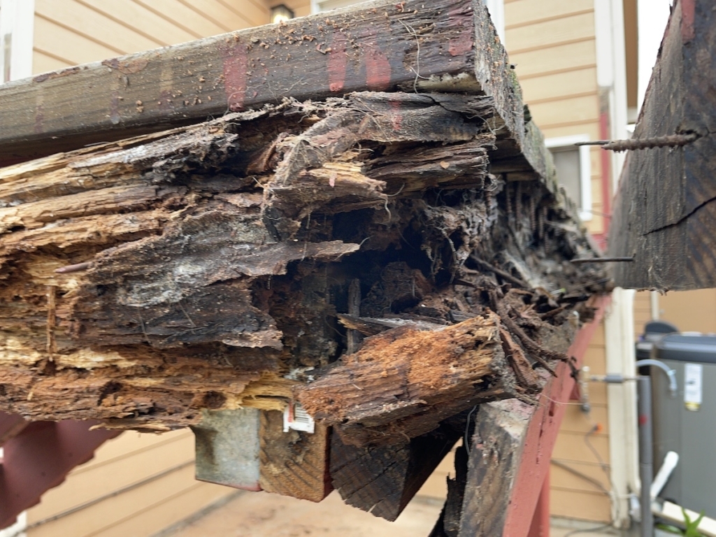 Deck structure rotting from moisture