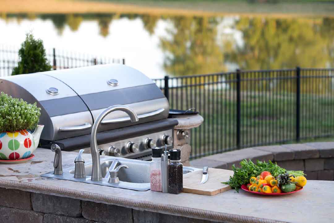outdoor grill and sink